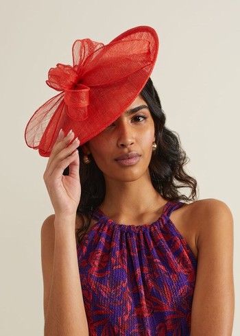 Phase Eight Bow Detail Oval Fascinator Hats Red Canada | VBZEGS-654